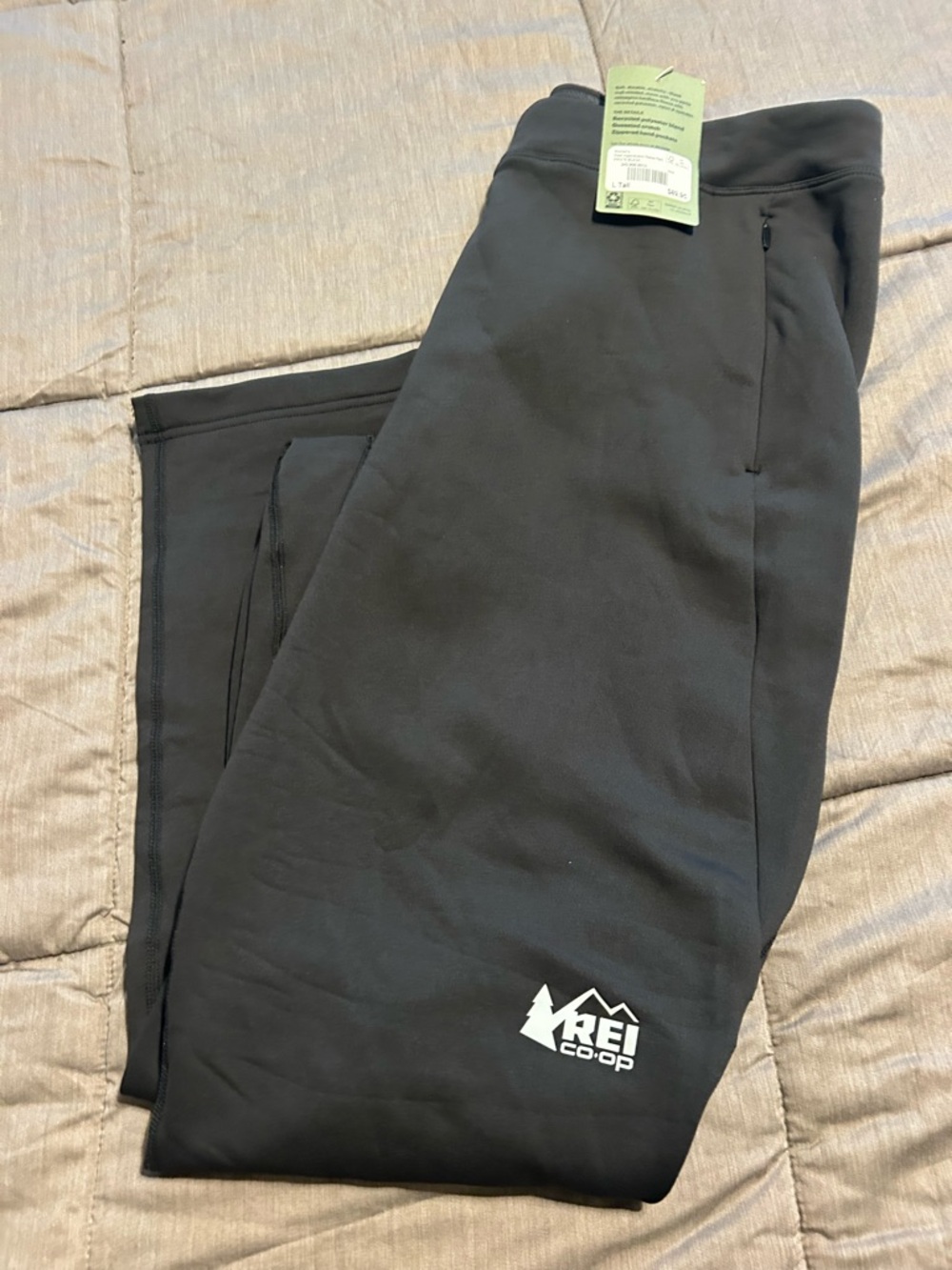 Women’s REI Flash Hyperstretch Fleece Pants Gray Large Tall Long Softshell NEW